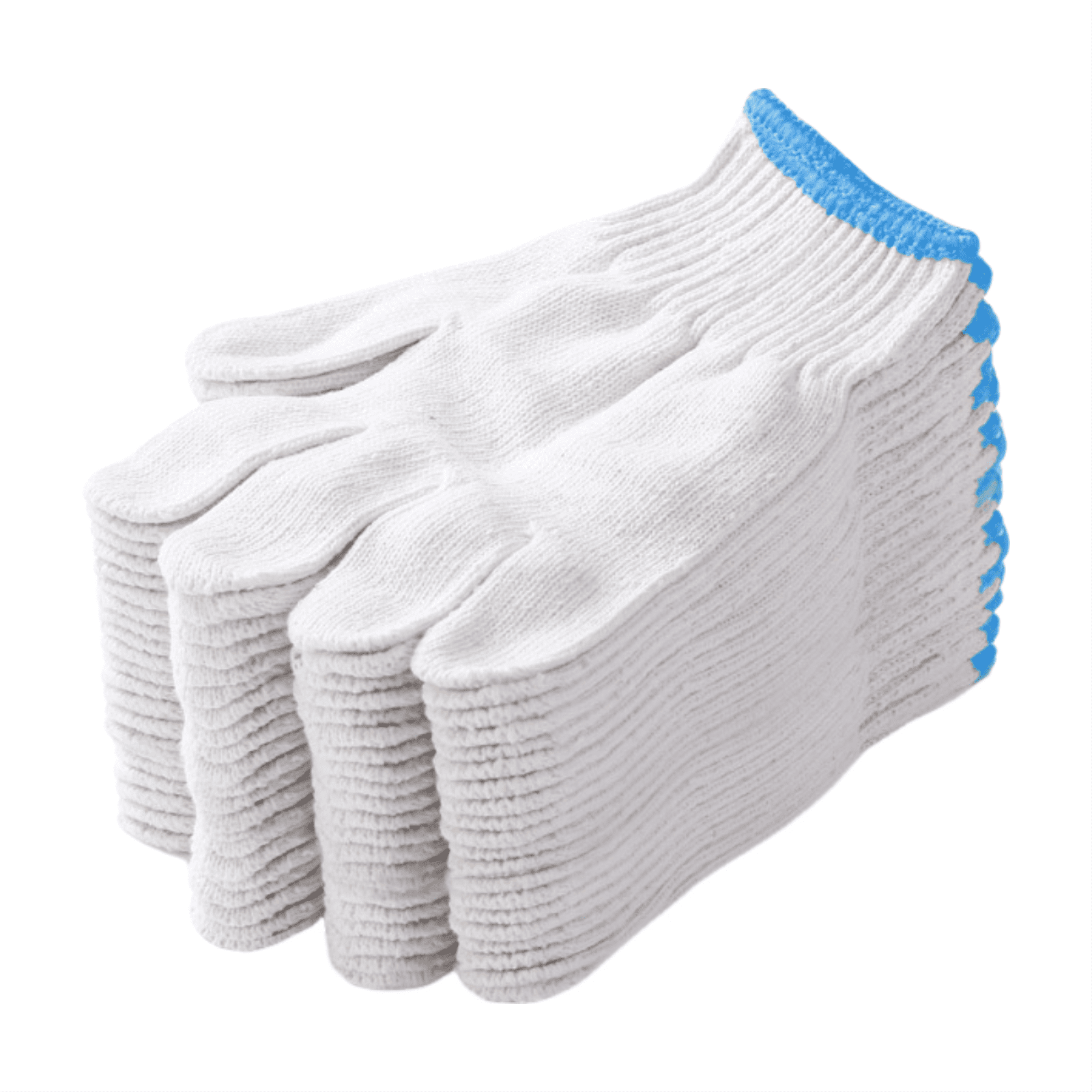 Breathable Anti-Slip Cotton Work Gloves for Labor Protection, 16 Packs Wear-Resistant Nylon Safety Gloves for Warehouses, Protective Gloves for Factories and Industrial Use,White