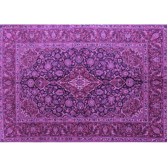 Ahgly Company Indoor Rectangle Medallion Purple Traditional Area Rugs, 2' x 3'