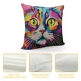 thumbnail image 4 of GOSMITH  Throw Pillow Cover with Cute Cat Printed, Colorful Art Cat Pattern Throw Pillow Case with Hidden Zipper, Square Decorative Cushion Covers Pillowcase Home Sofa Bedroom Car, 4 of 5