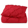 thumbnail image 3 of Nestl 2 Piece Pinch Pleated Pintuck Duvet Cover Set with Shams, Soft Microfiber,Button Closure Bedding Set, Twin - Cherry Red, 3 of 9