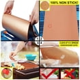 thumbnail image 3 of Copper Grill Mat - Set of 3 Non Stick BBQ Grill Mats - PTFE Teflon Baking sheets - Heavy Duty ,Reusable and Dishwasher safe - Easy Clean & Easy Use on Gas, Charcoal, Electric Grill, 3 of 6