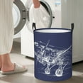thumbnail image 7 of DouZhe Waterproof Collapsible Large Laundry Baskets, Graffiti Aircraft Airplane Flight Prints Circular Hamper with Handles, 7 of 7