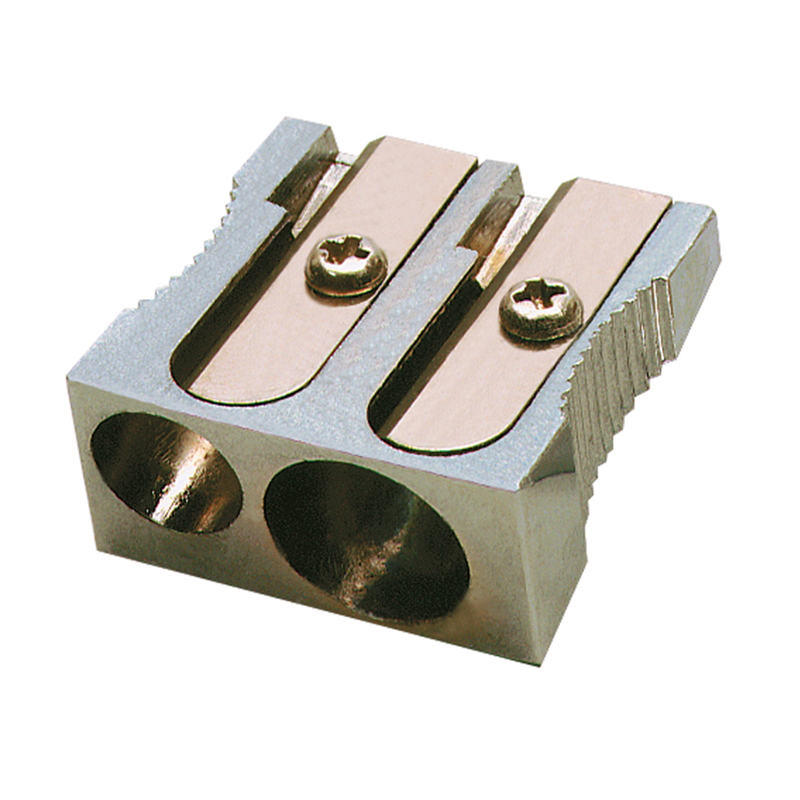 Charles Leonard Metal Pencil Sharpener, Two Hole, Pack of 12