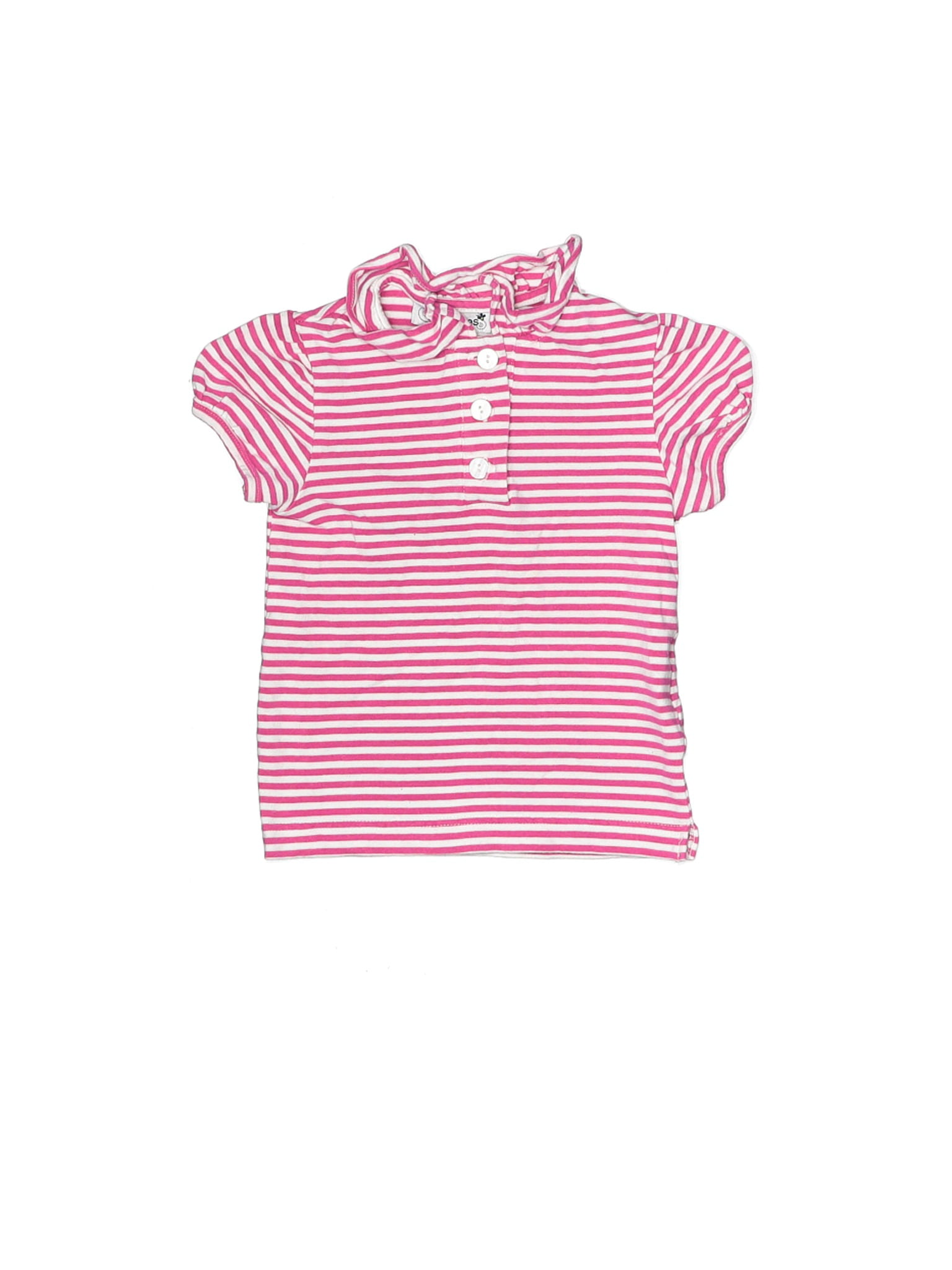 Busy Bees Short Sleeve Collar Shirt Pink-White 
