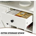 thumbnail image 3 of White Coffee Bar Cabinet with Storage, Farmhouse Buffet Cabinet with Barn Door and Wine Rack, Coffee Station with Drawer, 32 inch Coffee Bar Cabinet with Adjustable Shelf, Dining Living Room, 3 of 9