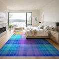 thumbnail image 3 of ODIKA 9'x12' Washable Area Rug Ombre Checkered Short Grid Aesthetic Groovy Gradient Plaid Pile for Master Suite, California King, Under Bed, Non-Shedding, Easy Care, 3 of 7
