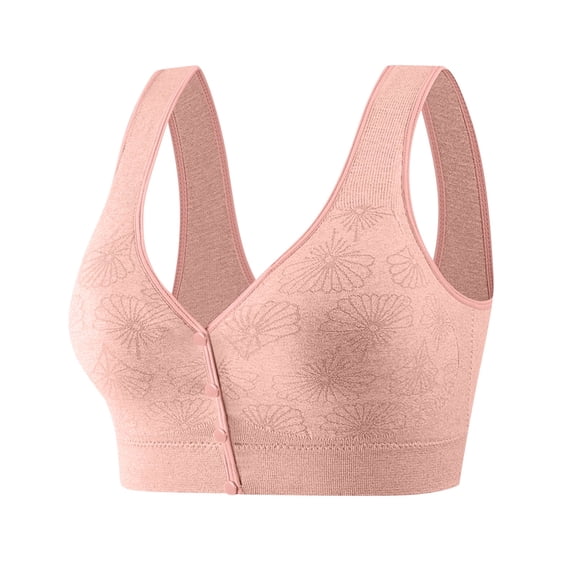 ATENAR Womens Bras,Wireless Bras for Women,Supportive Bras for Women,Comfort Fit,Soft,Solid,Nylon,Spandex,Pink,L