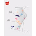 thumbnail image 3 of Hanes Originals Women's Ankle Socks, Moisture Wicking, 6-Pairs Black/White Animal Print 5-9, 3 of 4