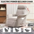 thumbnail image 4 of Convertible Power Recliner Chair, Accent Chair, Chaise Lounge, Pull Out Sofa Bed with Adjustable Electric Recliner for Living Room/Bedroom with Pocket, Comfy Reading Armchair, Easy Assembly, Brown, 4 of 10