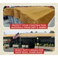 thumbnail image 6 of 8' x 12' Tan 12oz Canvas Tarp with Grommets - Water Resistant - Heavy Duty Canvas Tarps - Multipurpose Tarpaulin Cover for Canopy Tent, Roof, Camping, Semi Trucks & Cargo, 6 of 16