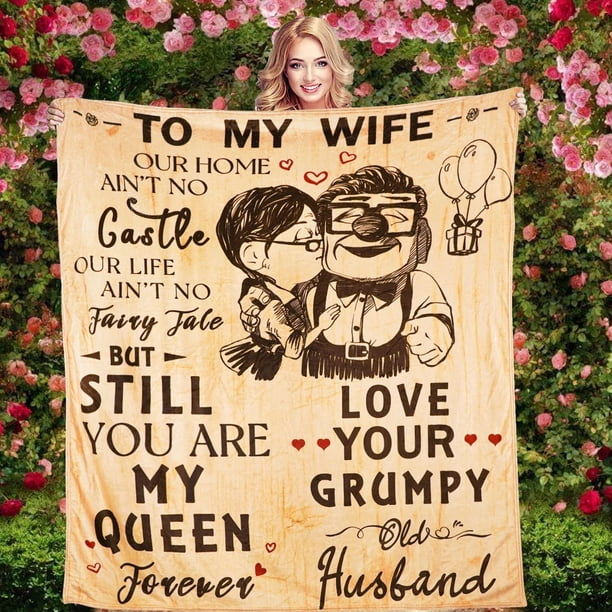 LHSHID to My Wife Blanket for Wife Birthday Gifts from Husband Romantic I Love You Gifts for Her Christmas Wedding Valentines Day Blanket Travel Blanket 40x50in