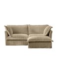 thumbnail image 3 of Slipcovered Sectional 2 Seater Sofa Couch with Convertible Ottoman, Wide and Deep Seat L Shaped Sofa with Detachable Cover and Soft Multiple Big Pillows,Camel Corduroy Fabric, 3 of 7