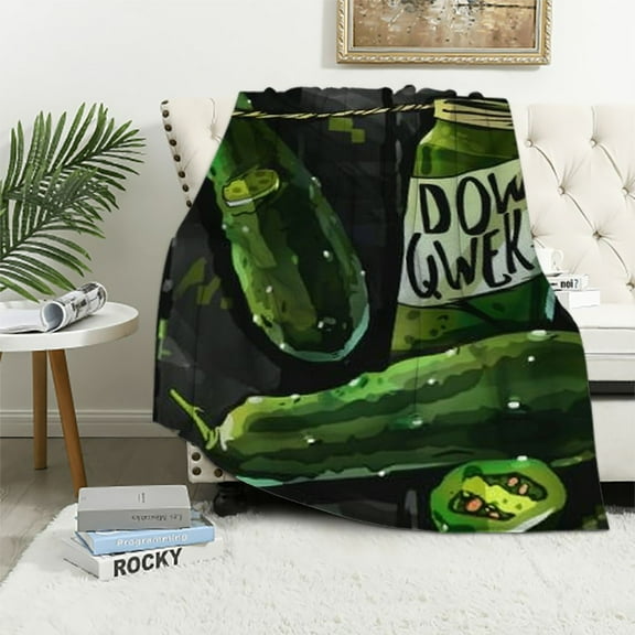 BCIIG Pickle Blanket Pickles Ideal Gifts for Kids Adults Soft Flannel Blankets Used for Sofa Couch Living Room Bed Camping Travel Cozy Warm Lightweight  for Pickle Lovers Funny Pickles Decor 40x50in