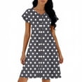 thumbnail image 3 of BUIGTTKLOP Summer Dress for Women Ruffle Sleeve Mini Dress Dotted Casual Flowy Buttton down Sundress with Pockets, 3 of 5
