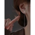 thumbnail image 3 of Pendientes de plata de ley Heldig con letras en forma de línea para mujer, 3 of 6