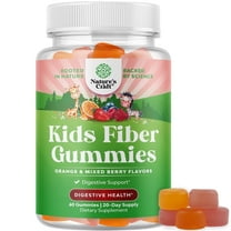 Natures Craft Prebiotic Fiber Gummies for Kids Digestive Health, Orange and Mixed Berry, 60 Count