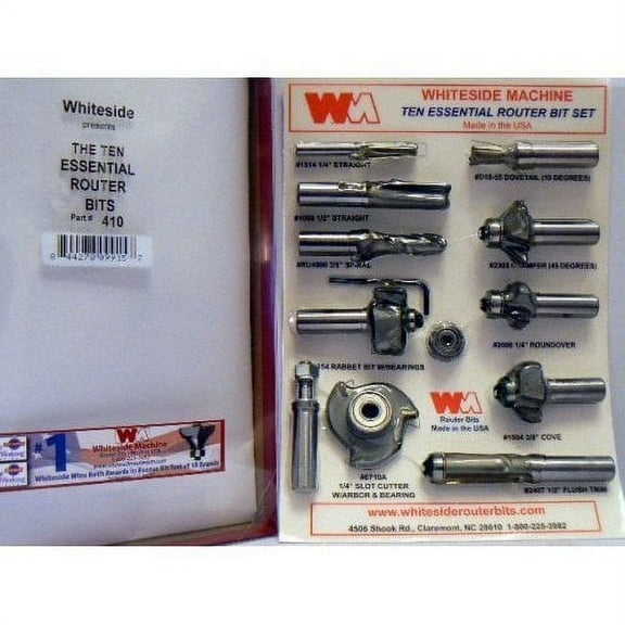 Whiteside Router Bits 410 Ten Essential Router Bit