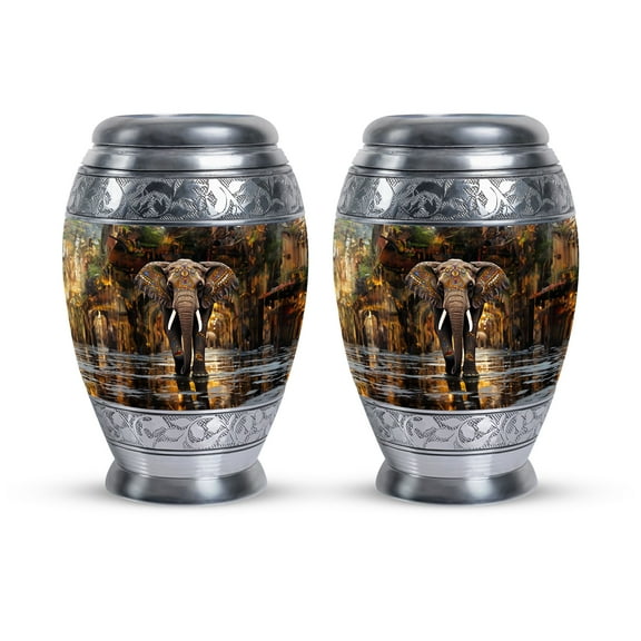 Elephant Cremation Urns For Human Ashes Adult Male - Mini Urns For Ashes - Small Urns For Human Ashes Keepsake - Small Decorative Urn - Cremation Keepsakes For Ashes - Little Urns (Size 3inch, 2pcs)
