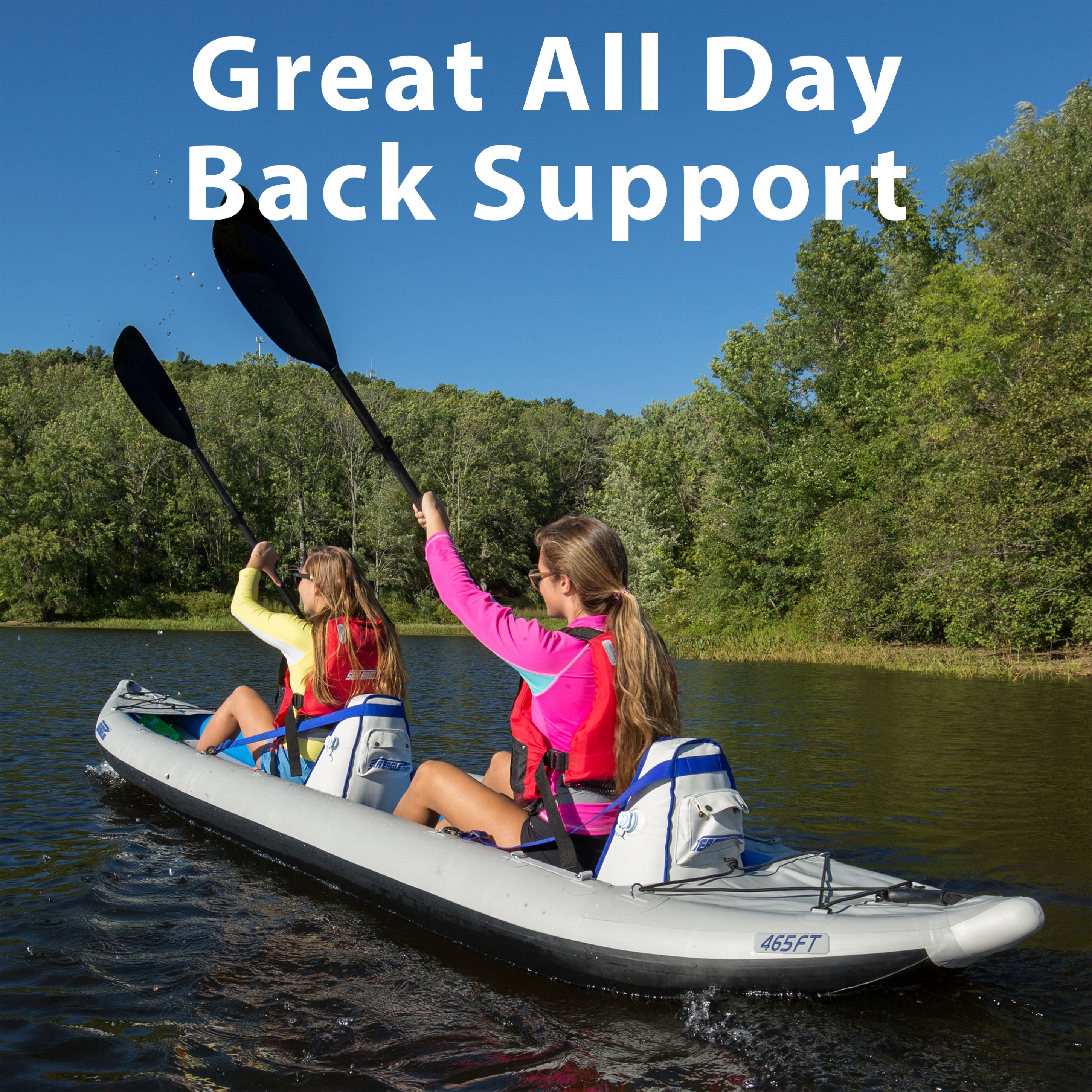 Sea Eagle 465FT Fasttrack Inflatable 15'3" 1-3 Person Touring Kayak with Rigid External keel - Smoother Paddling Experience Light Weight- 2 Person Deluxe Package