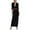 Black, variant on Women's Suede Leather Dress Fall Long Sleeve Lapel Button Maxi Shirt Dress with Belt Black M