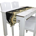 thumbnail image 3 of EREHome Piano Clavier Note de Musique Table Runner 13x90 Pouces Noir Décoration de Table, 3 of 5