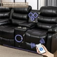 thumbnail image 4 of Pemberly Row Faux Leather Living Room Set Modern Reclining Sectional Sofa Black, 4 of 9
