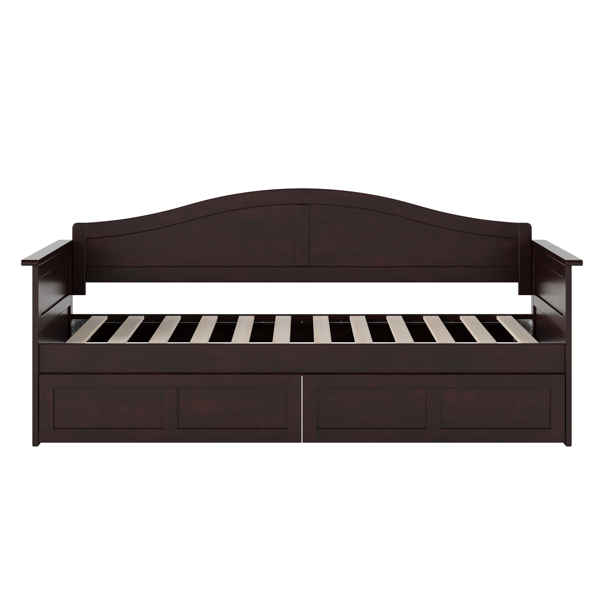 AFI Acadia Wood Twin Size Daybed Frame with 2 Storage Drawers Espresso