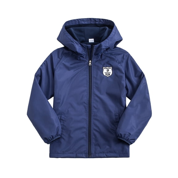 Krdevn Boys' Solid Hooded Windbreaker Jacket Zip-Up Lined Coat Size:8-9 Years