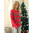 thumbnail image 4 of Women'S Ugly Funny Christmas Sweaters Long Sleeve Knit Pullover Sweater Cute Reindeer Tree Snowflake Sweater Red M, 4 of 7