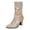Gold, variant on Pandaie Women's Mid Calf Chunky Heel Short Boots Party Daily Work Fashion Classic PU Slouchy Booties Fall Walking Shoes Wine 7.5
