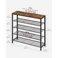 thumbnail image 5 of VASAGLE Shoe Rack, 5-Tier Shoe Storage Organizer for Entryway, Hallway, Closet - Industrial Rustic Brown and Black, 5 of 6