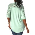 thumbnail image 3 of DYMADE Women Formal Dressy Shirt Lace Workwear Half Sleeve Button Blouse, 3 of 4