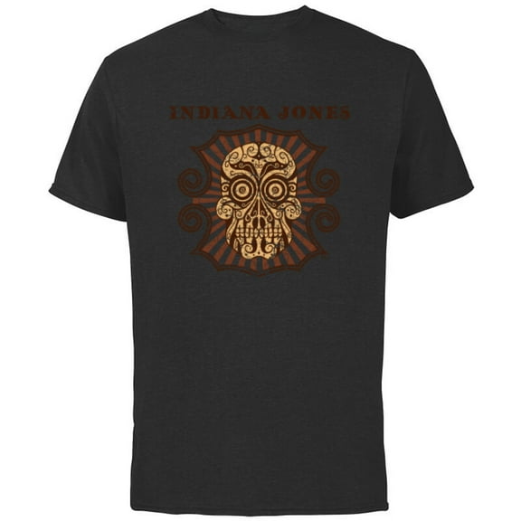 Lucasfilm Indiana Jones Golden Skull Logo - Short Sleeve Cotton T-Shirt for Adults - Customized-Black