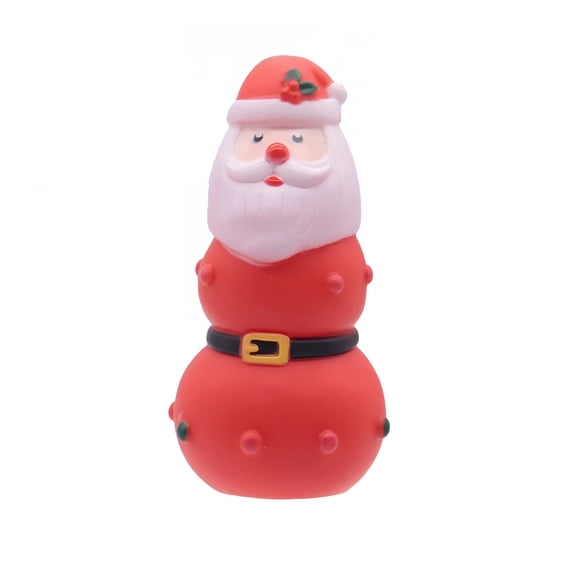 BESTSKY 2026 New Holiday Pet Toys Christmas Themed Chew Resistant Squeaky Dog Toys for Small Breeds Reindeer Santa Tree Shapes Bite Proof Fun 3X3Inch