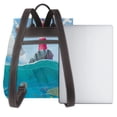 thumbnail image 3 of Balery Lighthouse Sea Port Mochila de Cuero para Mujeres, Gran Capacidad, Bolsa de Viaje Multifuncional, Mochila de Cuero y Bolsa de Hombro para Mujeres, 3 of 4