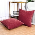thumbnail image 2 of PiccoCasa Set of 2 Soft Water Repellent Throw Pillow Covers Burgundy 20x20 Inch, 2 of 7