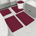 thumbnail image 4 of Btomtd 5pcs Soft Memory Foam Rugs Set with 3 Bath Mats U-shape Mat and Toilet Lid Cover, Absorbent Non Slip Toilet Floor Mats, Machine Washable Doormat Set, Red, 4 of 6