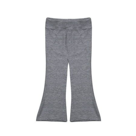 

One opening Solid Color Elastic Waist Ribbed Slim Fit Flared Trousers