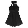 thumbnail image 5 of RUNQHUI Kids Girls Ruched Chiffon Bodice Lyrical Dance Dress Latin Jazz Dancing Dress Black 16, 5 of 7