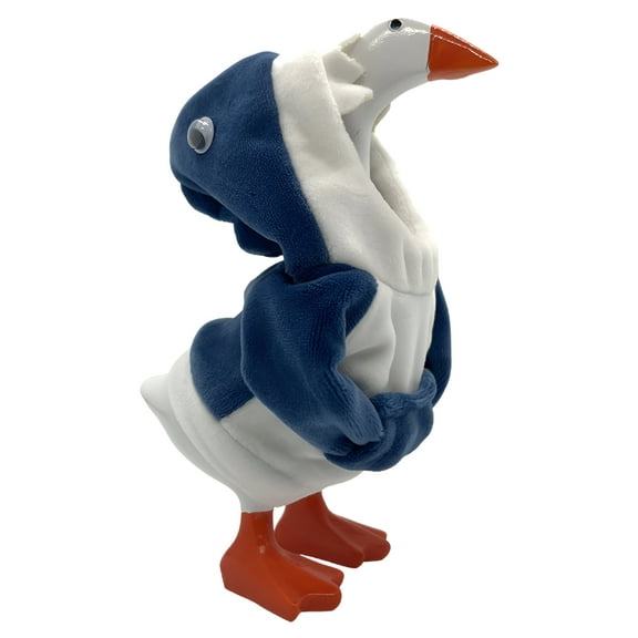LAMIRO 7 Inch Desk Goose Statue with Hoodie Outfits Mini Tabletop Key Holder Porch