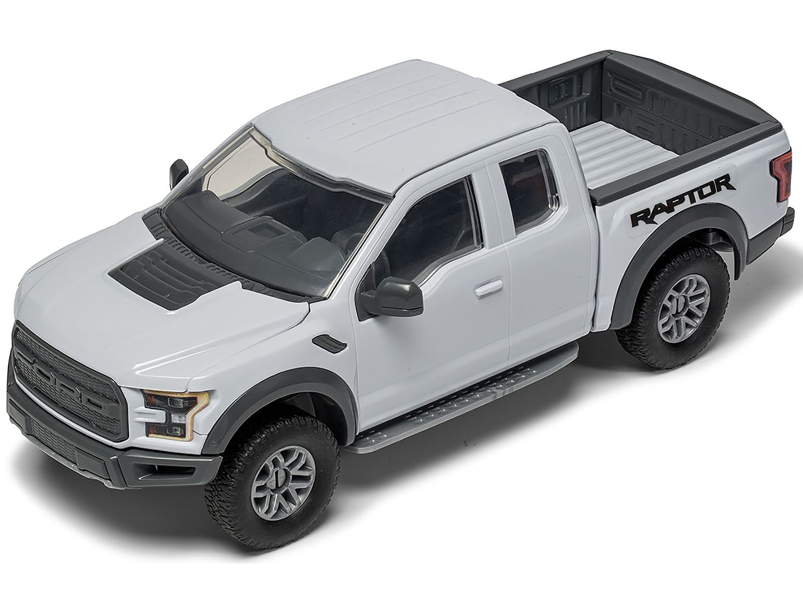 Ford F-150 Raptor Pickup Truck Gray Snap Together (Skill 1) Painted Plastic Model Car Kit by Airfix Quickbuild