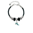thumbnail image 2 of Delight Jewelry Silvertone Small Teal Lizard Middle Sister Celtic Knot Leather Bead Bracelet, 7"+2" Extender, 2 of 4