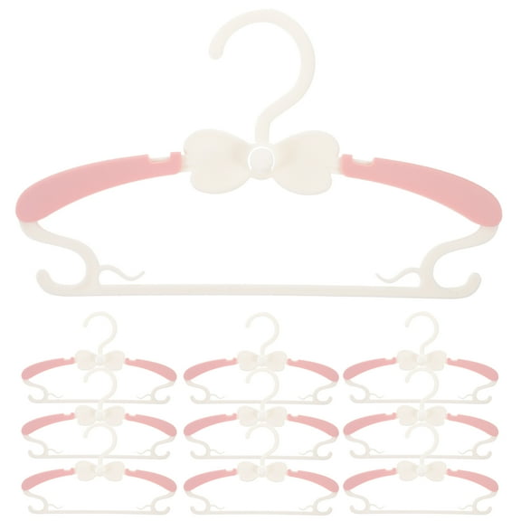 10 Pcs Children Hanger Clothing Hangers Clothes Hanging Rack Coat Toddler Baby Pink