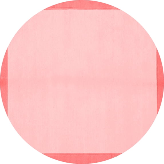 Ahgly Company Machine Washable Indoor Round Solid Red Modern Area Rugs, 7' Round