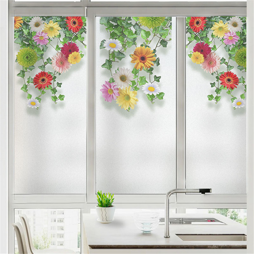 Privacy Windows Film Decorative Sunflower Stained Glass Window Stickers ...