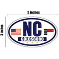 thumbnail image 3 of Flag of North Carolina / American Flag Oval 3M Vinyl Bumper Sticker Decal | Navy & Gold Goldsboro, NC Sticker Vinyl Decal, 3 of 3