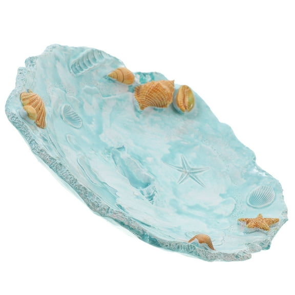 FRCOLOR Sky-blue Synthetic Resin Storage Tray for Coffee Table and Dessert Plate with Large Piece