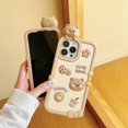 thumbnail image 4 of Cajas Del Teléfono Kawaii Para Iphone 13pro Max,Caja Del Teléfono Lindo Del Oso De Las Galletas De La Historieta Con La Caja Del Teléfono Del Té De La Burbuja Caja Del Teléfono 3d, 4 of 4
