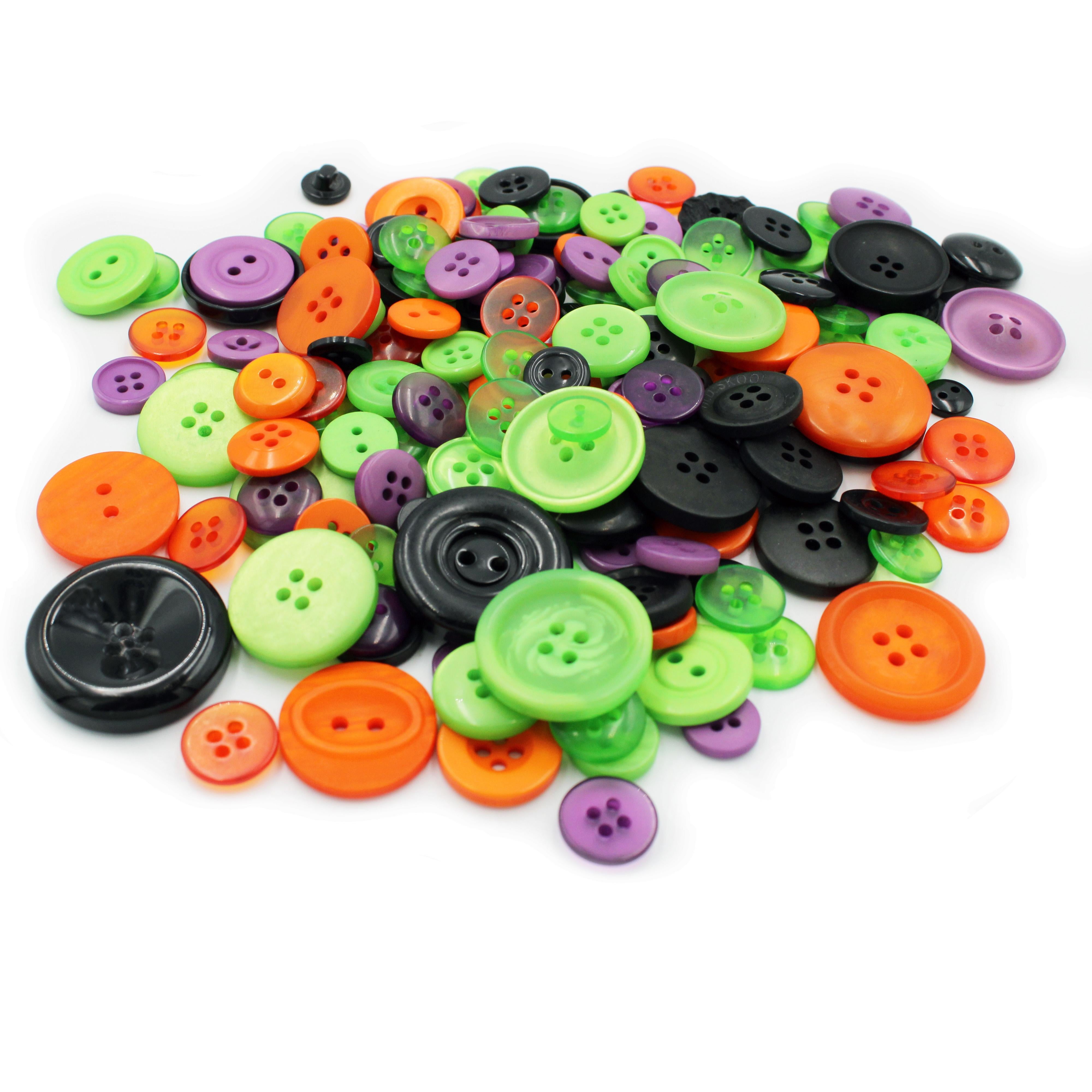 (2 pack) Gwen Studios Plastic Sewing Buttons Value Pack, 3.5 oz., Assorted Sizes, Halloween Colors