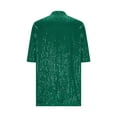 thumbnail image 6 of Staron Women's Sequin Jacket Three-Quarter Sleeve Casual Party Bling Cardigan Open Front Shiny Top, Green XXL, 6 of 7